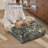 Soft Vintage Machine Washable Green Floral Area Rug With Non-Slip Backing For Living Room, Bedroom-1446255565