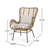Modern Chair With Weave And Water- Upholstery - Beige/brown Stylish Computer Cushions Stable Metal Construction Beige + Brown