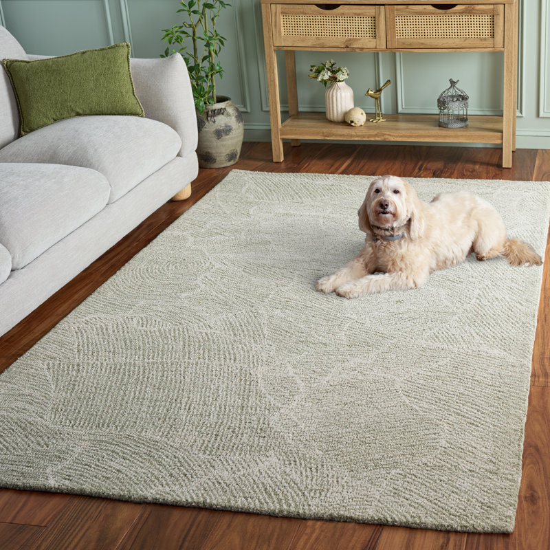 Judner Hand Tufted Wool Pile Abstract Rug, Rectangle 5' x 8'