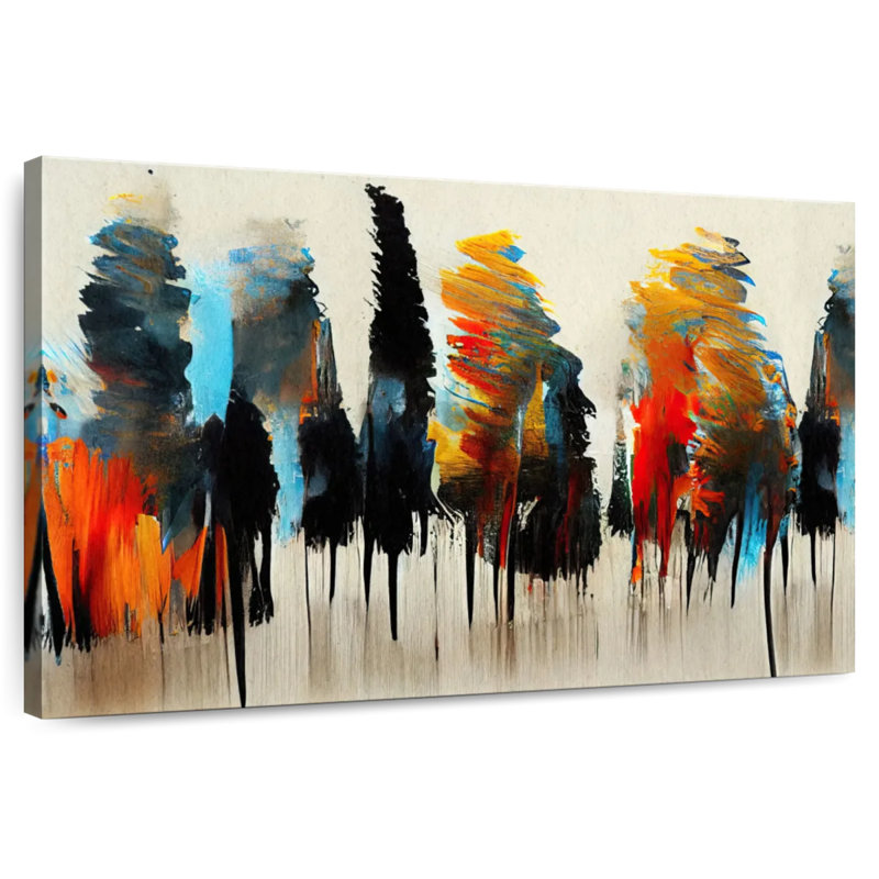 Forêt d'automne abstraite Avery, H 24 po x l 36 po