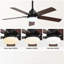 Ventilateur de plafond moderne de 42 pouces avec lumière DEL et 5 pales à télécommande, moteur à courant continu réversible noir pour chambre à coucher-2058876491-2058876493