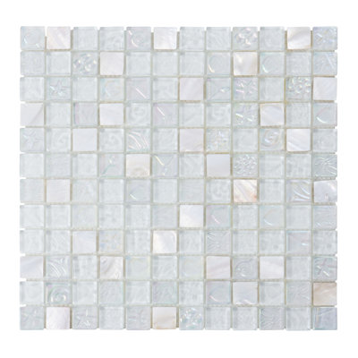 White Mother Of Pearl Sell Iridescent Glass Mosaic Sheet Tile By Modket