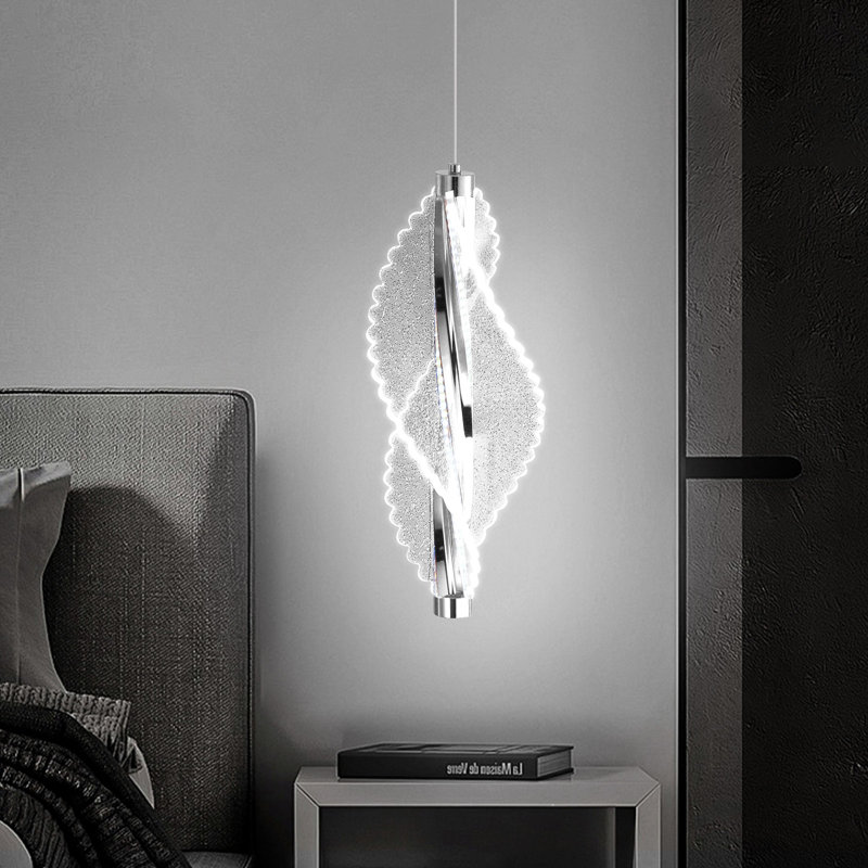 1-light Modern Acrylic Dimmable Chandelier Black, 1, Silver, 720