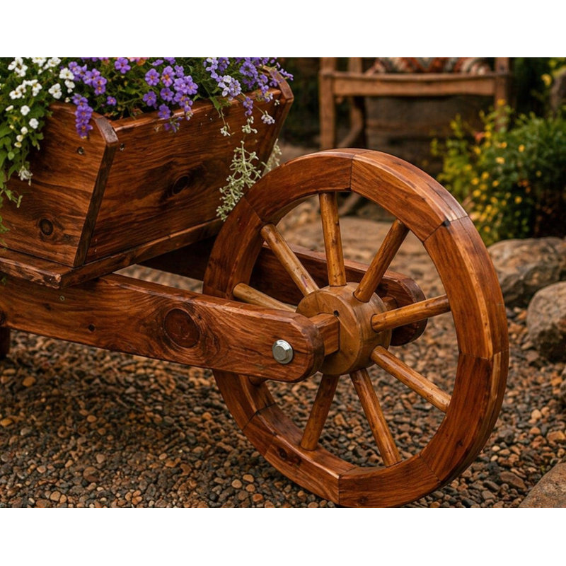 Brouette de jardin rustique en cèdre - Brouette de jardin en bois fabriquée à la main Amish