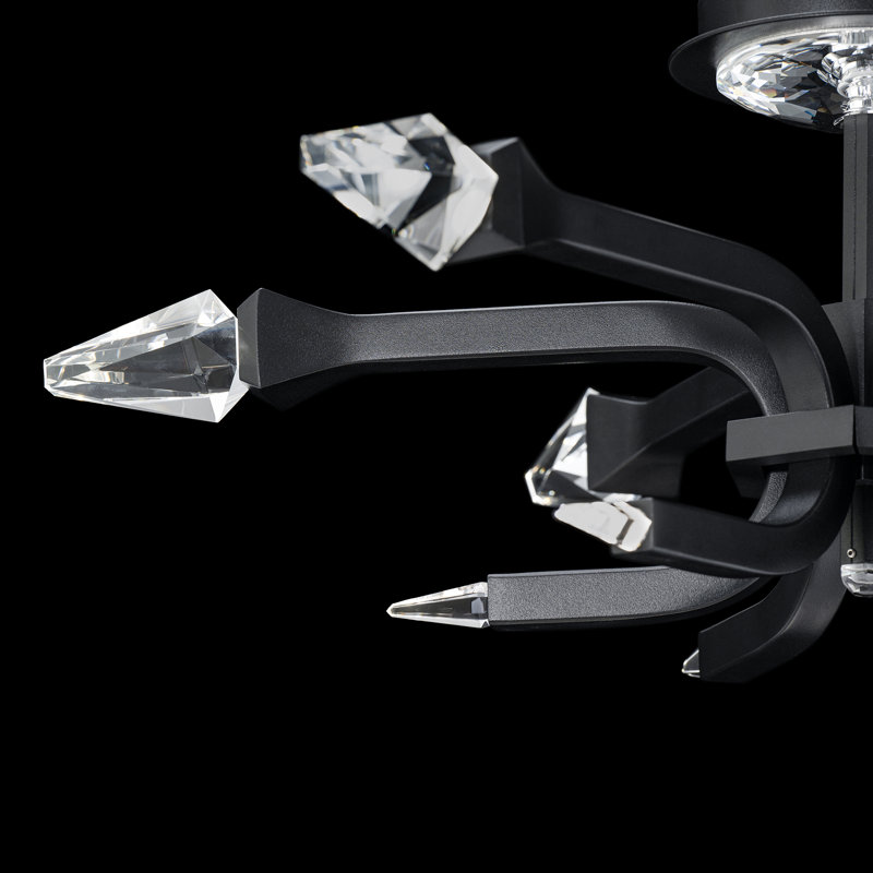 Plumeria 6 - Light LED Semi Flush Mount, Black, 20 W