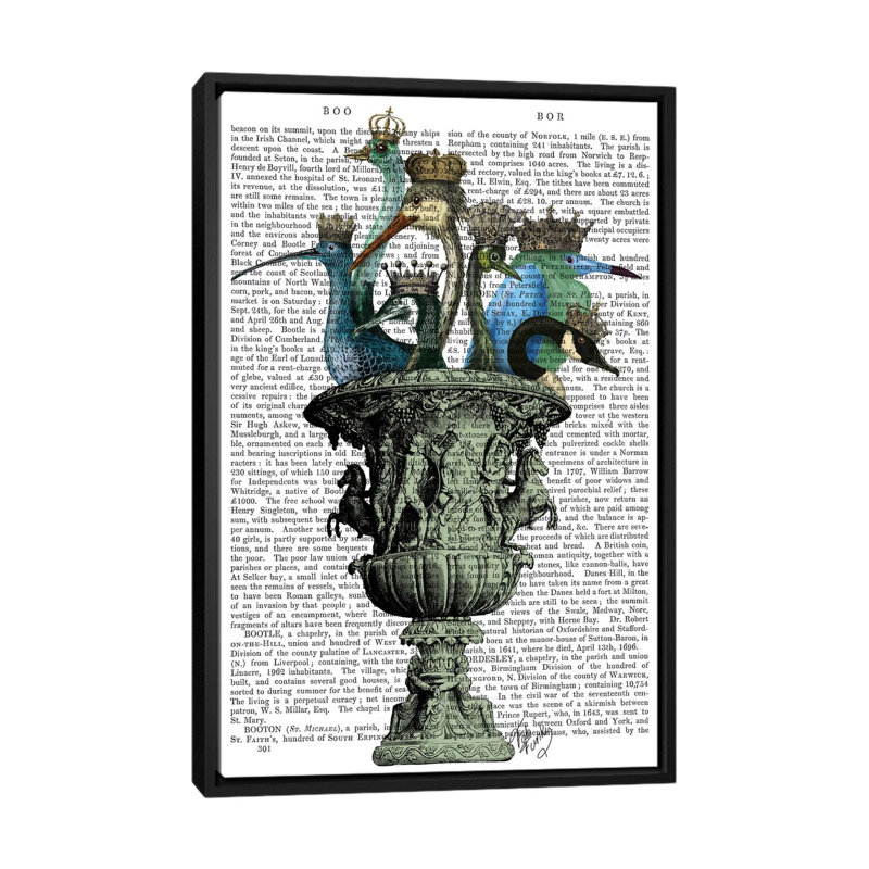 «Bird Bath», impression sur toile, H 26 po x l 18 po x P 1,5 po, Toile encadrée noire, Pas de tapis
