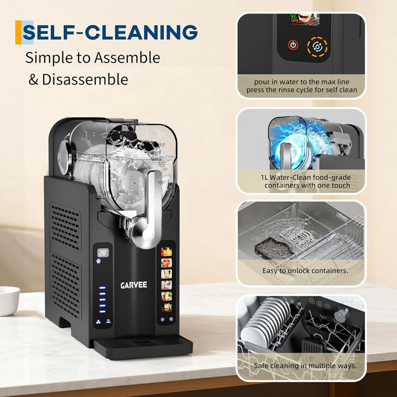 Slushie Machine, No Ice Needed,70 oz Frozen Drink & Soft Serve Ice Cream Machine for Home w/LED Display, One-Touch Reservation & 6 Pre-Set Programs,Auto-Clean for Frozen Margaritas, Frappés