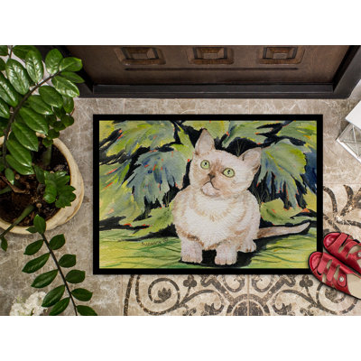 Tapis de porte d’intérieur anti-dérapant pour chat burmese