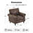 39.4" Wide Rolled Accent Chair Faux Leather Armchair-1275439936