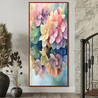 «Abstract Hydrangea Summer Reflection I - Hydrangea», art mural encadré