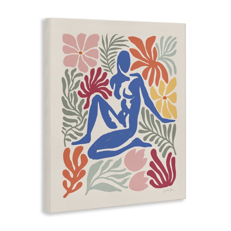 «Abstract Garden with Nude Floater», art mural sur toile par Janelle Penner, H 30 po x l 24 po