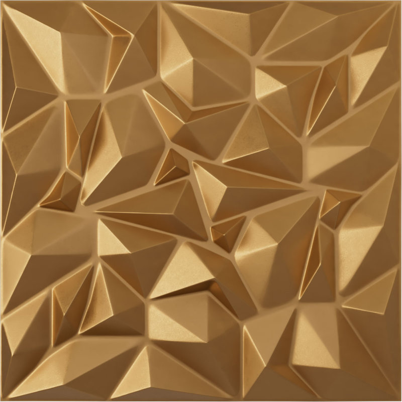 Leto EnduraWall Decorative 3D Wall Panel, Bright Coat Gold