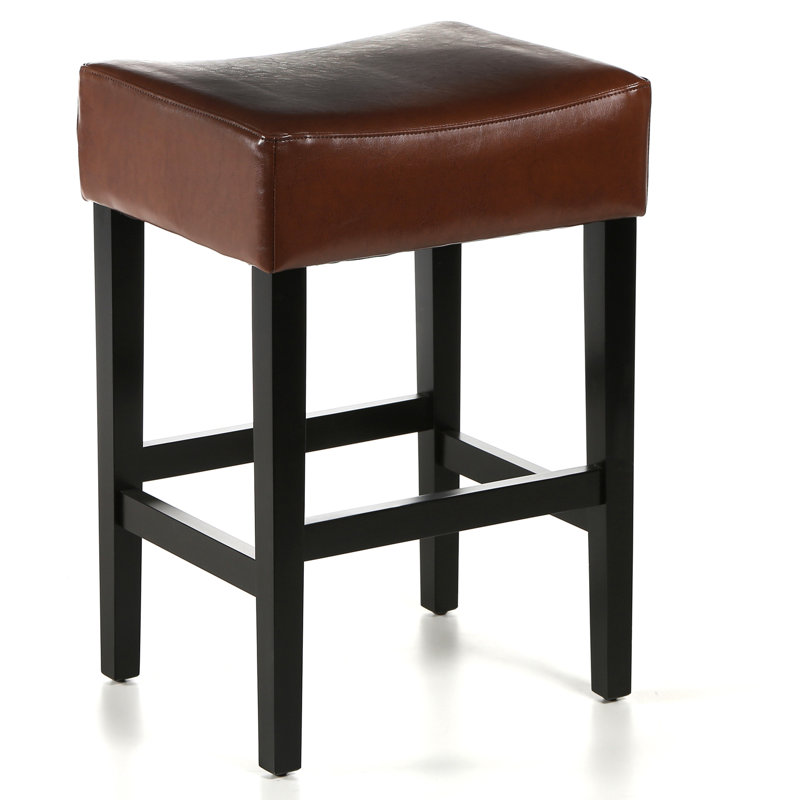 Lorraine Upholstered Counter Stool with Solid Wood Frame, Hazelnut