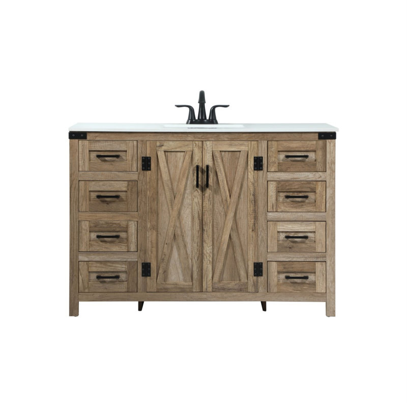 Ensemble de meuble-lavabo simple 48 po Slayton, Chêne naturel