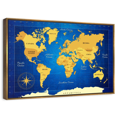 Yellow Longitude World Map