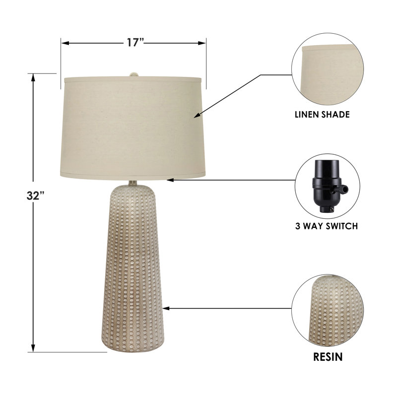 Marissa - lampe de table en résine 31 po - ensemble de 2 - finition beige, Tanné