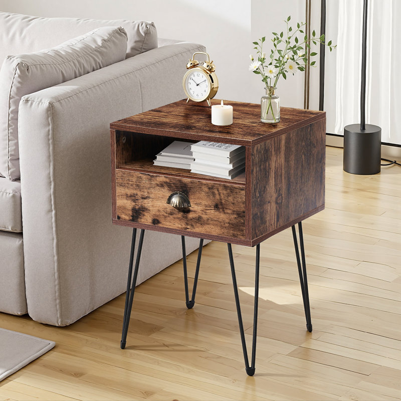 NS 1 Drawer Bedside Table, Brown