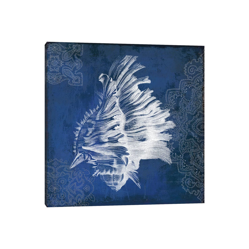 Navy Shell II by PI Studio - Wrapped Canvas Print, 30.48 cm H x 30.48 cm W