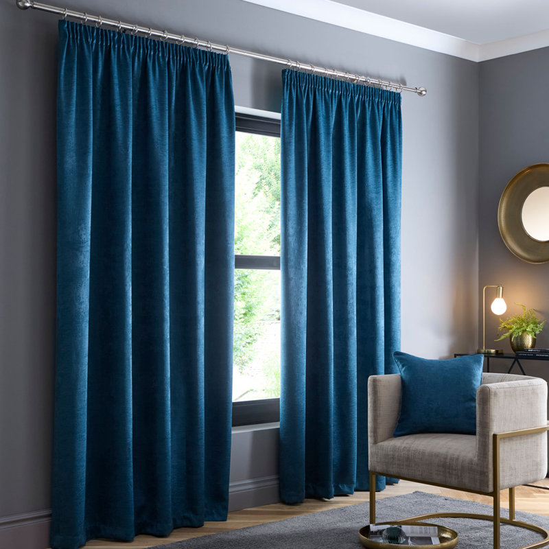 Galaxy Room Darkening Curtain Pair, Teal, Width 229 x Drop 229 cm