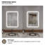 Miroir de salle de bain mural à DEL rectangulaire sans cadre l 20 po x H 30 po Musci-1117011738