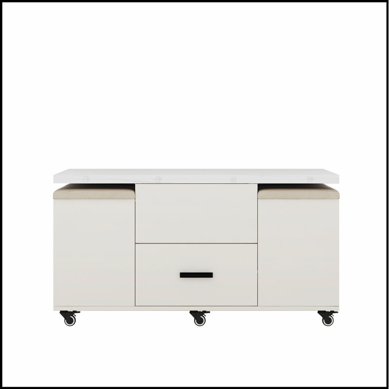 Table basse relevable moderne avec 4 tabourets pour le salon, extensible avec rangement caché