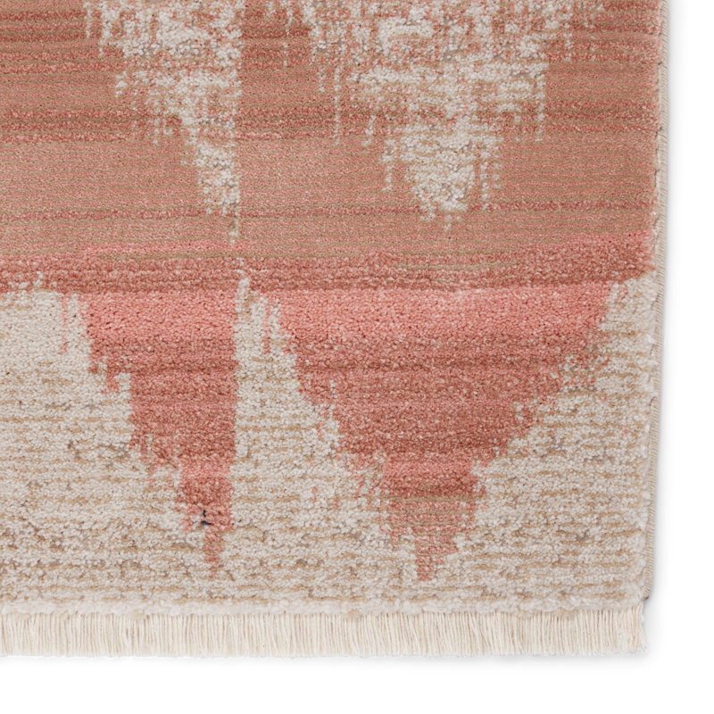 Tapis rose à chevrons Sanaa, Rectangle 9 pi 6 po x 12 pi 7 po