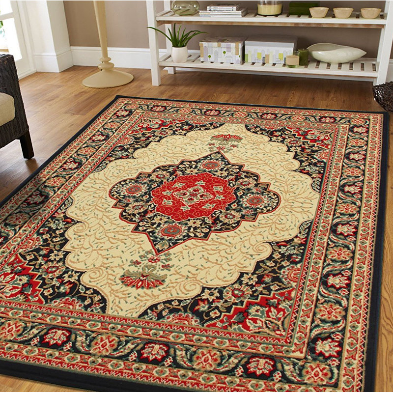 Tapis intérieur/extérieur noir/beige Kulas, Rectangle 2 pi x 3 pi