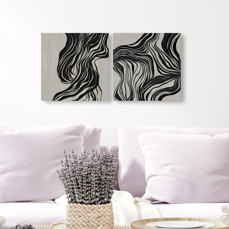 Emotional Set Canvas Abstract Print by Oliver Gal, Black Frame, 12 x 12, 12"H x 12"W, Gallery Wrapped