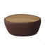 Table basse moderne en cuir avec œufs d'oie fritté couleur café-167844523