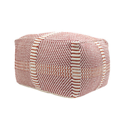 Water Pouf In Orange And Red Multi - Handmade, , 26x26x16.5", 300 Lb Capacity, Fully Assembled, Spot Clean, Bead Filled Handmade & 26"x26"x16.5", Pounds Filling