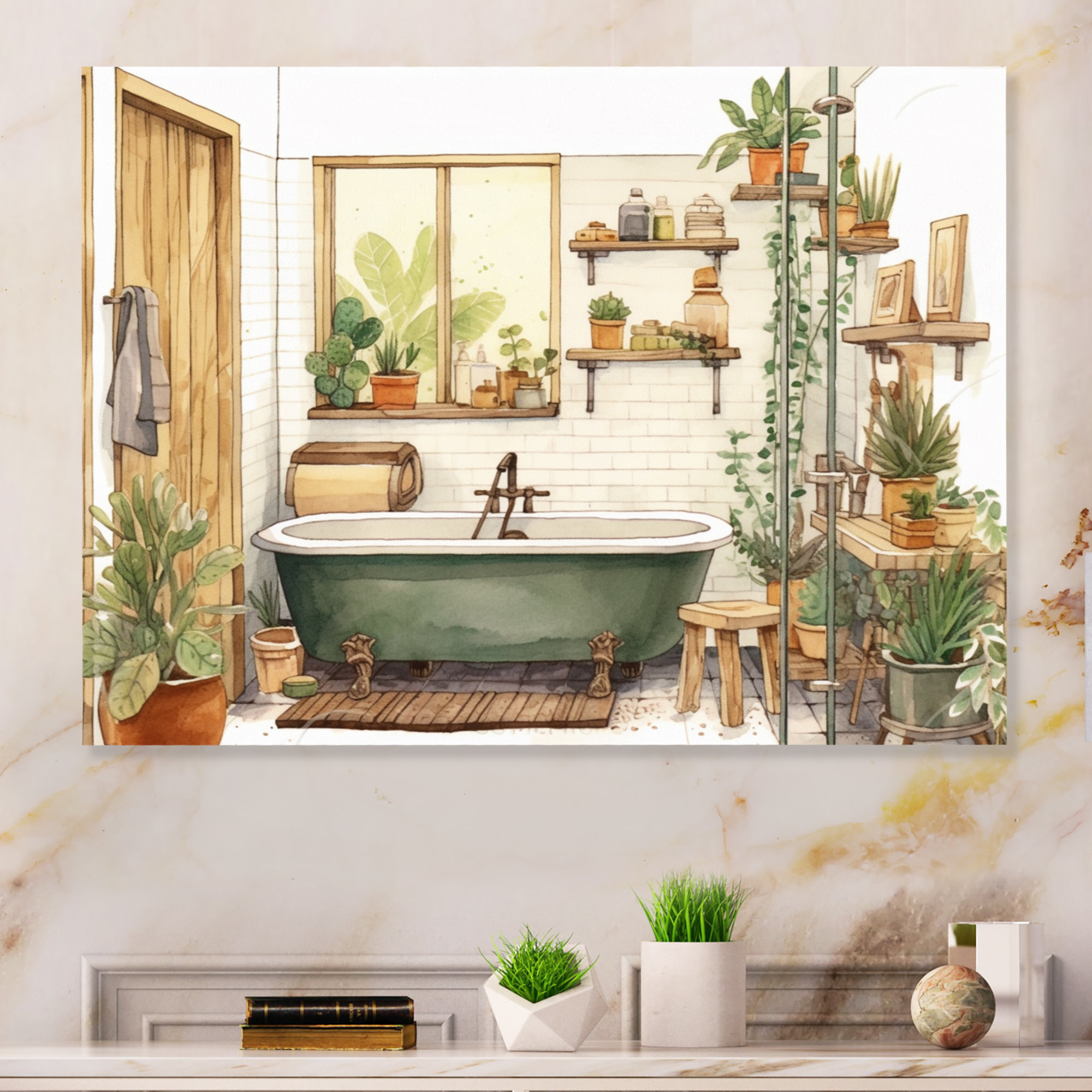 Green Eucalyptus Shower Curtain Spring Summer Watercolor Leaves Shower Curtain Set Vines Botanical Shower Curtain Garden Plants Natural Shower Curtain