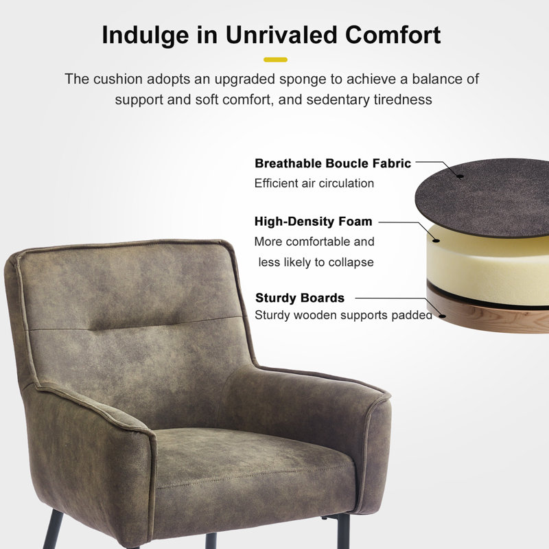 Anya 25.5" Wide Upholstered Armchair with Casters for Dining or Home Office（Set of 4）, 4, Green
