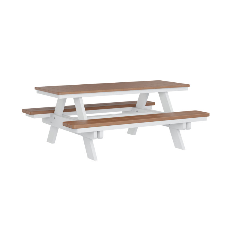 Table de pique-nique rectangulaire Berlin Gardens Ada, H 29 po x L 72 po x l 58 po, Cèdre / blanc