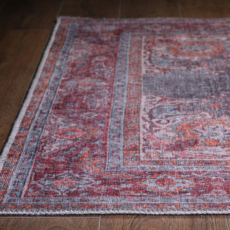 Luxurious Machine Washable Area Rug, 4.9 x 7.5 Feet, 100% Polyester, 1850 g/m², Pile Height: 0.2 inches | Eco-Friendly Recycled Poly Cotton Backing | Perfect for Living Room & Bedroom, Soft and Durable Design