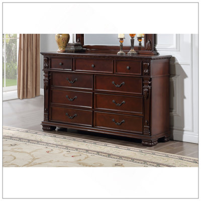 Commode 9 tiroirs Lyndon G09400-D, cerise