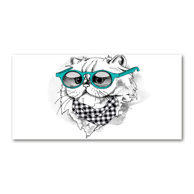 Cat With Glasses - Wrapped Canvas Print
