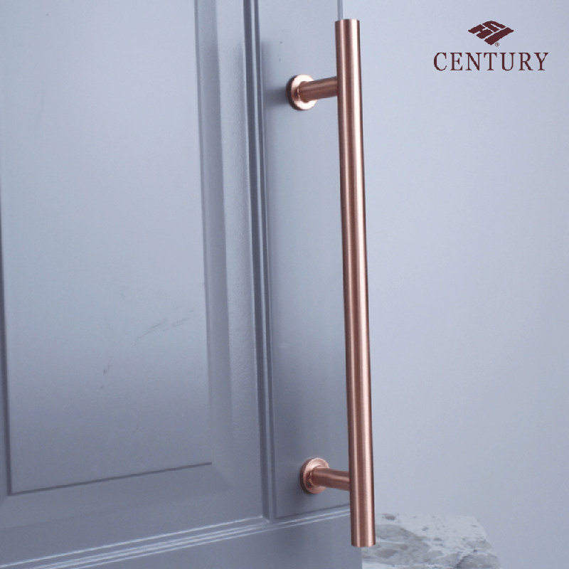 Satin Rose Gold Solid Brass Modern Bar Pull