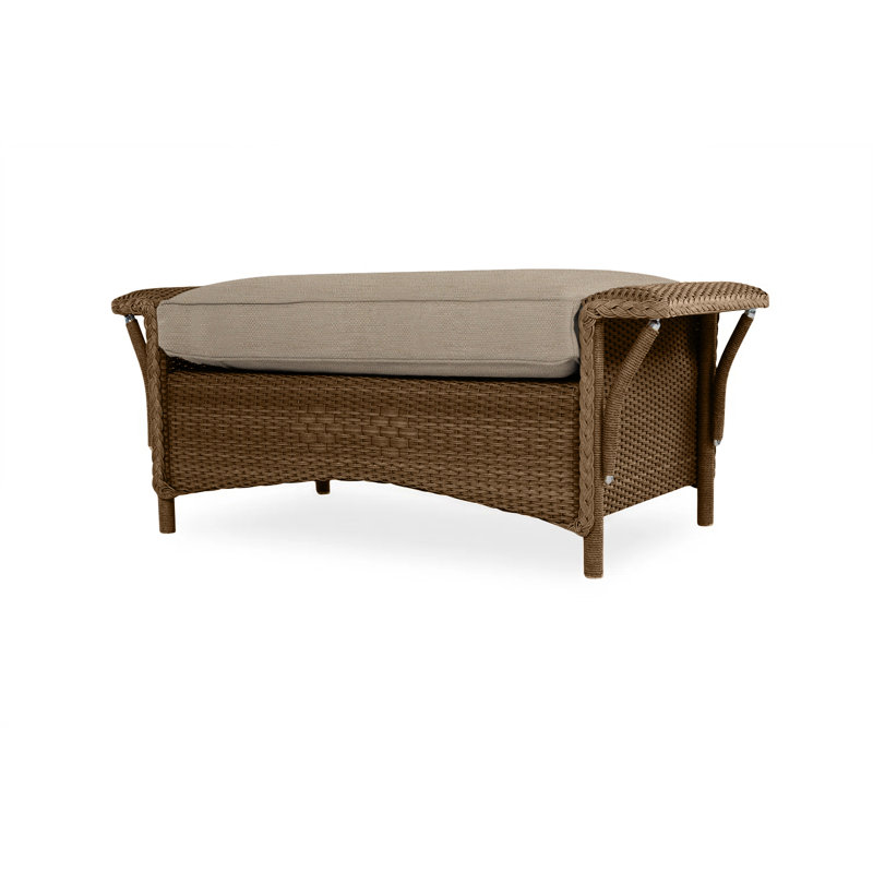 Nantucket Outdoor Ottoman, Bark, Demo Stone