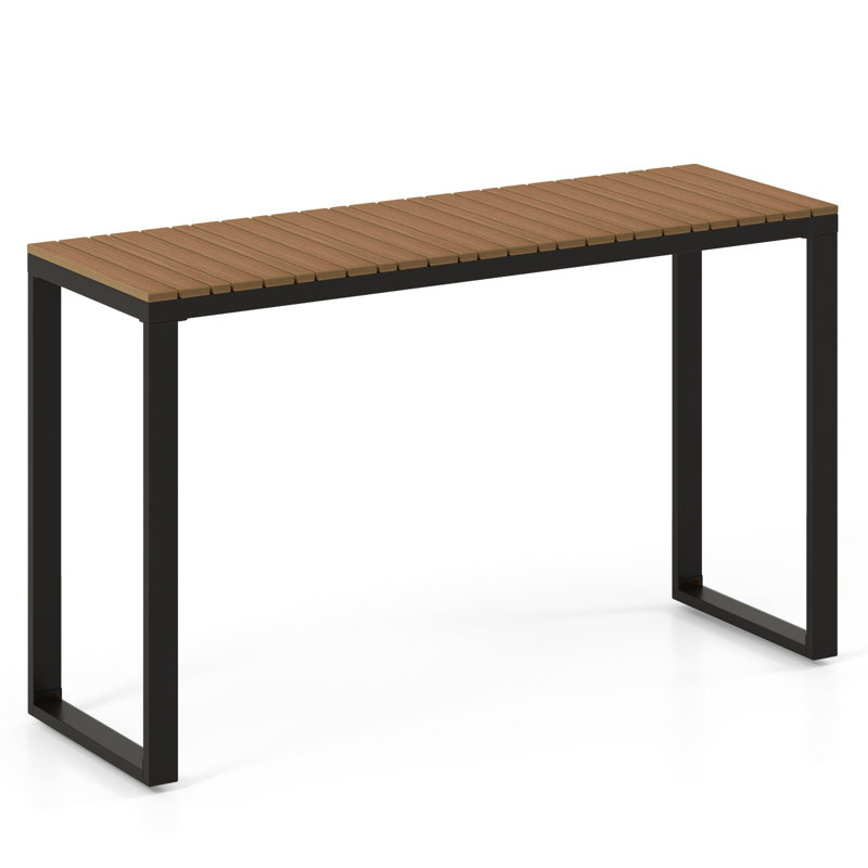Outdoor Console Table With Metal Frame Foot Pads Buffet Bar Storage Organizer