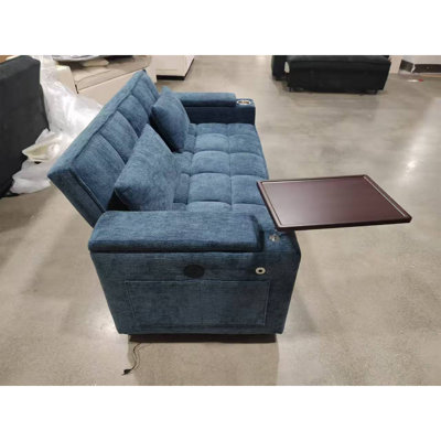 68.5'' Folding Convertible Sofa Bed,Small Pull Out Sofa with 90° Swivel Side Table &  Side USB Port
