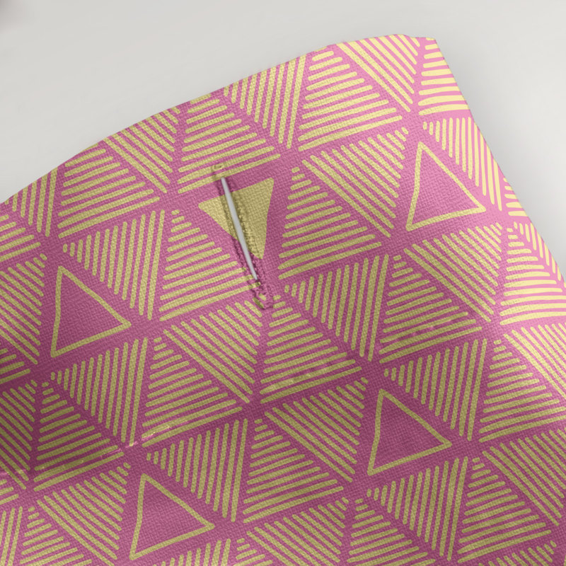 Rideau de douche simple à triangles à main classique Patricia Geoffrey, Rose / Jaune, Yes