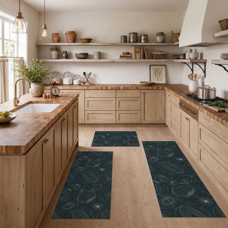 Tapis de cuisine lavables antidérapants Celestial Swirls