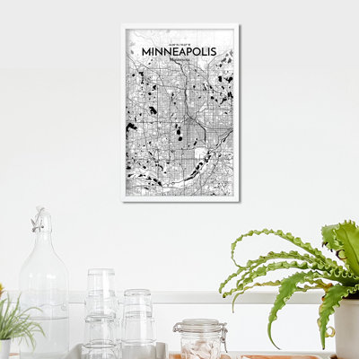 Carte de la ville de Minneapolis - Impression sur papier