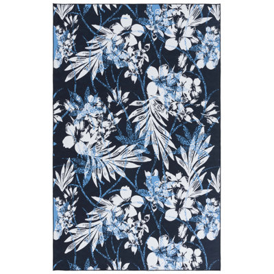 Tapis noir / bleu Amalea 825