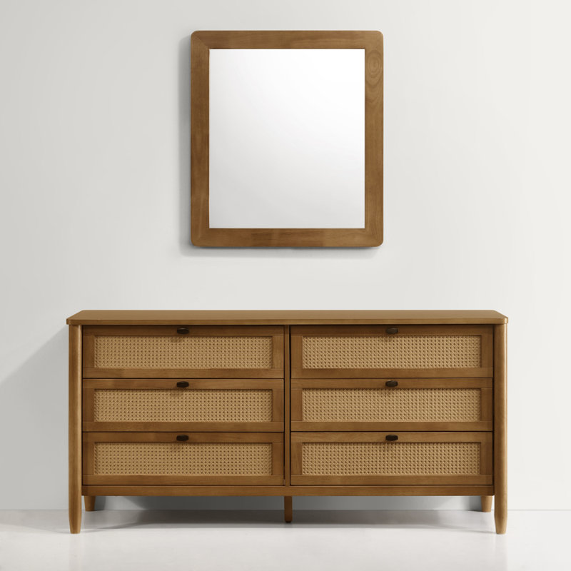 Commode 6 tiroirs avec miroir Vichy