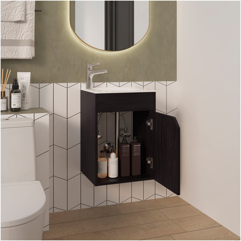 Lavabo pour salle de bain Hudson, noir, Noir