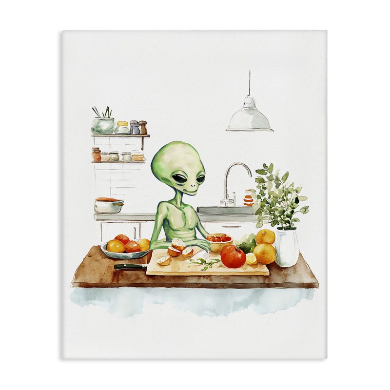 Cuisine exotique dans une toile de cuisine, design par Lil 'Rue, H 30 po x l 24 po
