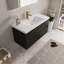 Meuble-lavabo mural 42 po avec lavabo, meuble de rangement flottant avec comptoir en résine de pierre et tiroirs à fermeture en douceur entièrement assemblés, bois espresso-129669758