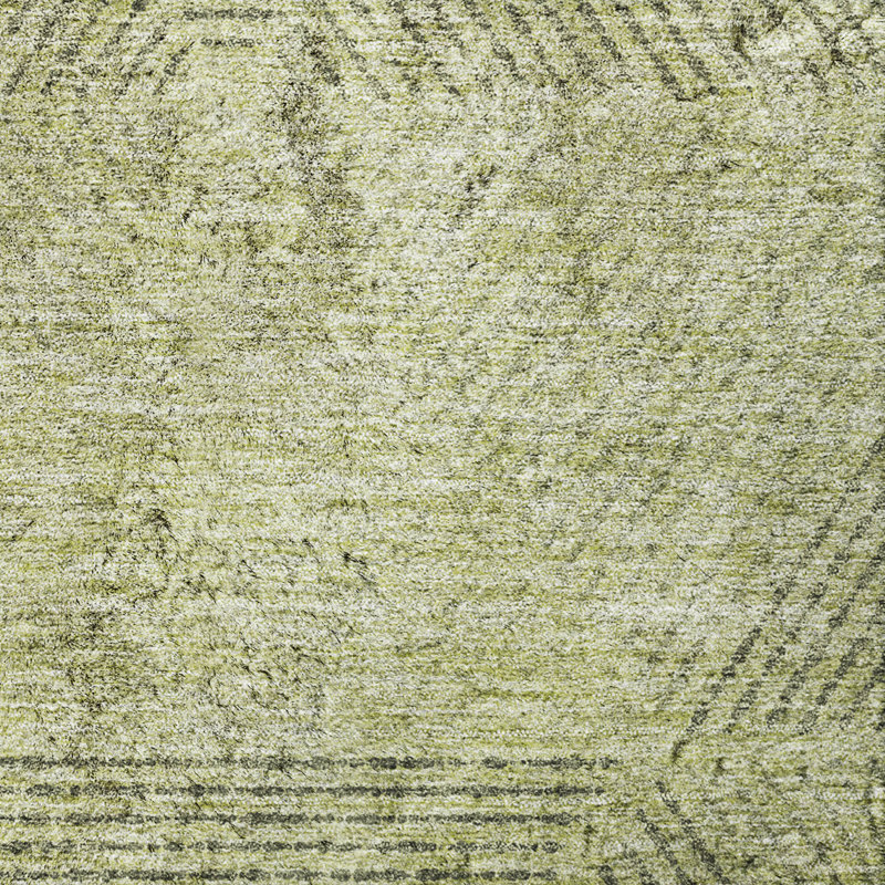 Tapis à poil long de qualité supérieure lavable à la machine ADS777, Aloès, Rond 8 pi