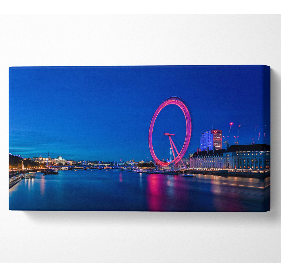 Ayzen London Eye Pink Glow - Wrapped Canvas Kunstdrucke